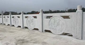 乌海芝麻白河道栏杆 石材栏杆