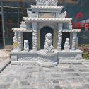 乌海芝麻白中国黑石材套墓 花岗岩墓碑