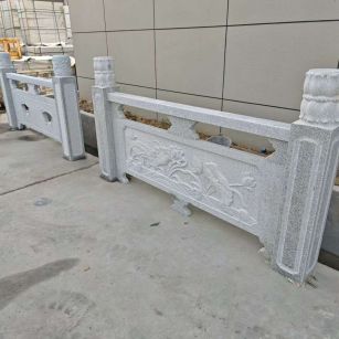 乌海芝麻白河道栏杆 石材栏杆