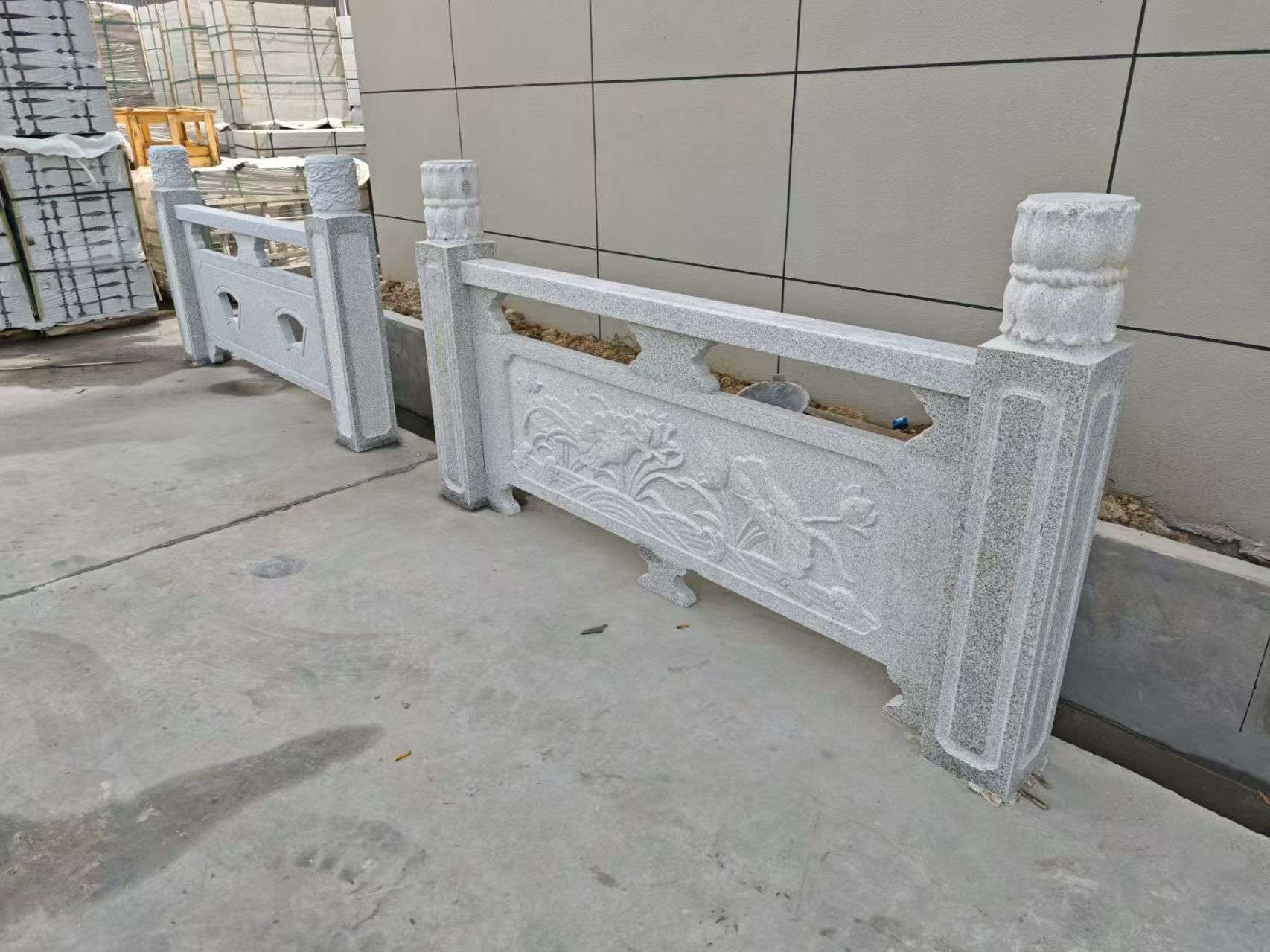 乌海芝麻白河道栏杆 石材栏杆